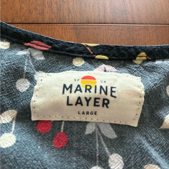 Marine Layer Holli navy floral jumpsuit, large - Picture 7 of 11